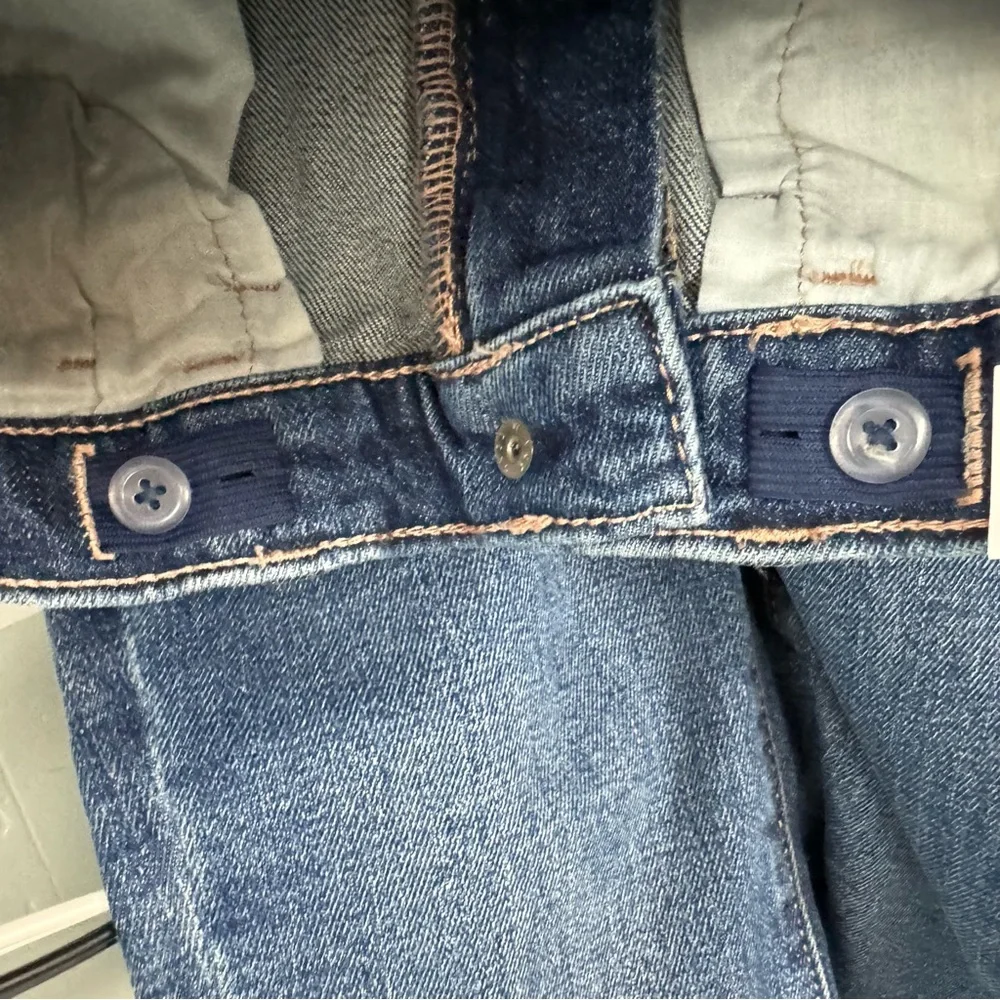 Old Navy Jeans Denim High Rise Flare Built in Tough‎ Dark Wash Blue Solid Cotton